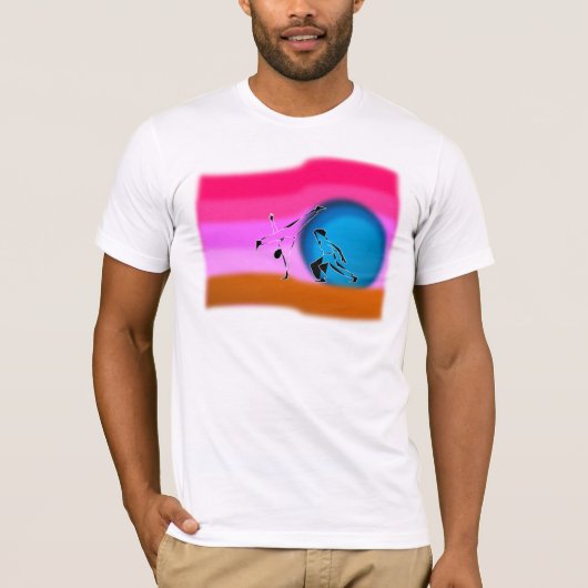 T-Shirt capoeira Kampfkunstregenbogen-Axt abada (Vorderseite)