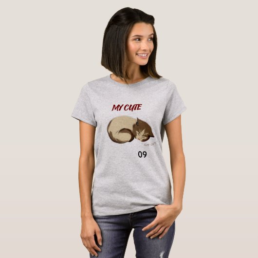T-SHIRT CAT CUTE (Vorne ganz)