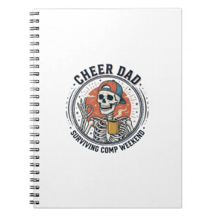 T-Shirt Cheer Dad Surviving Comp Wochenende Skelet Notizblock