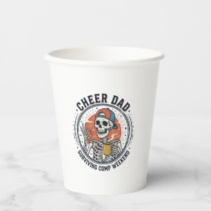 T-Shirt Cheer Dad Surviving Comp Wochenende Skelet Pappbecher