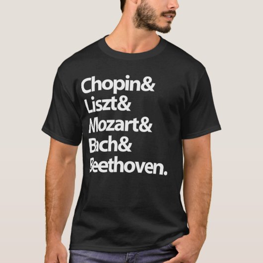 T-Shirt: Chopin, Mozart, Litz, Bethoven T-Shirt (Vorderseite)
