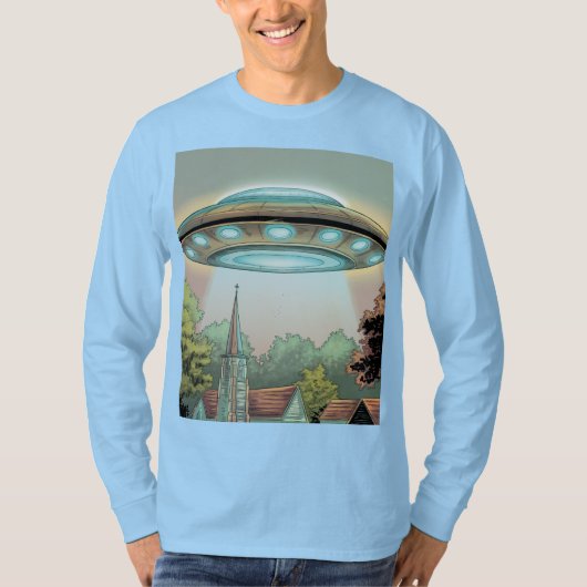 T - Shirt Comic Style UFO Image (Vorderseite)