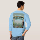 T - Shirt Comic Style UFO Image (Schwarz voll)