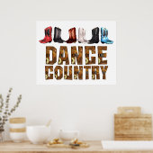 T-SHIRT Country Line Dance Poster (Küche)