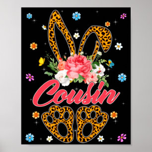 T-Shirt Cousin Leopard Bunny passende Familie Poster