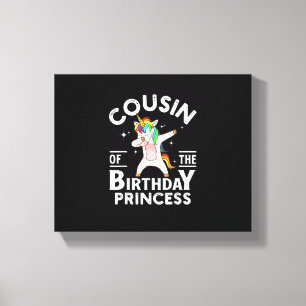 T-Shirt Cousine der Geburtstagsprinzessin Einhorn Leinwanddruck