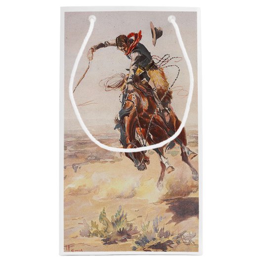 T-SHIRT Cowboy-Leben Kleine Geschenktüte (Rückseite)