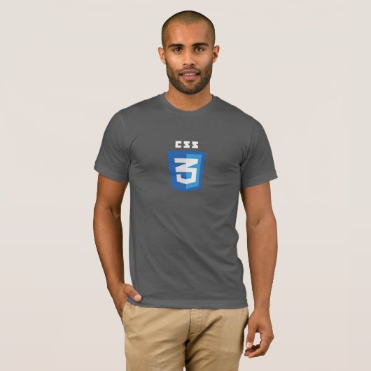 T - Shirt CSS3 (grau) (Vorne ganz)
