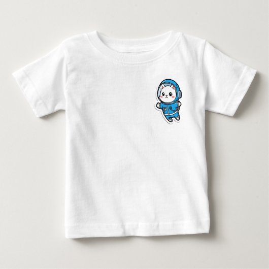 T-Shirt Cute Astronaut Cat Kawaii For Baby (Vorderseite)