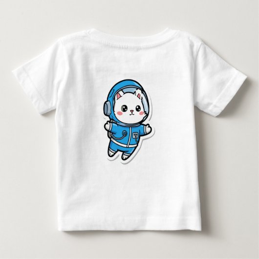 T-Shirt Cute Astronaut Cat Kawaii For Baby (Rückseite)