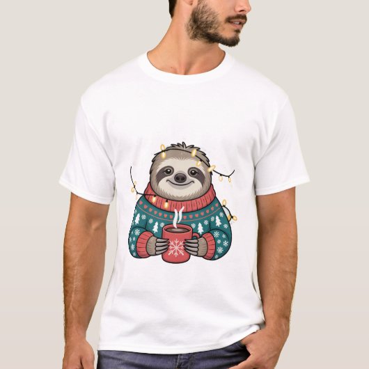 T-Shirt Cute Christmas Sloth Tee | Funny Holiday (Vorderseite)