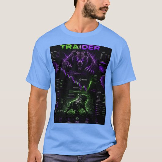 T-Shirt Cyberpunk TRAIDER - Gaming & Trading (Vorderseite)