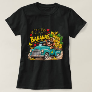 T-Shirt Damen Oberteil Lustiger Affe Grafik Tees