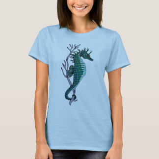T Shirt-Damen Seepferd-Mädchen-Spitze T-Shirt