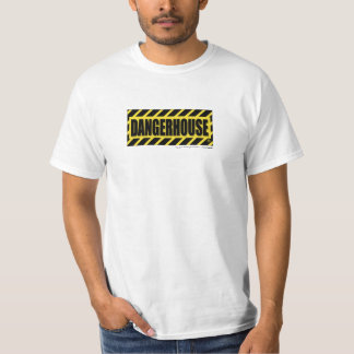 T - Shirt Dangerhouse Plattenen-GELBES Logo WEISS