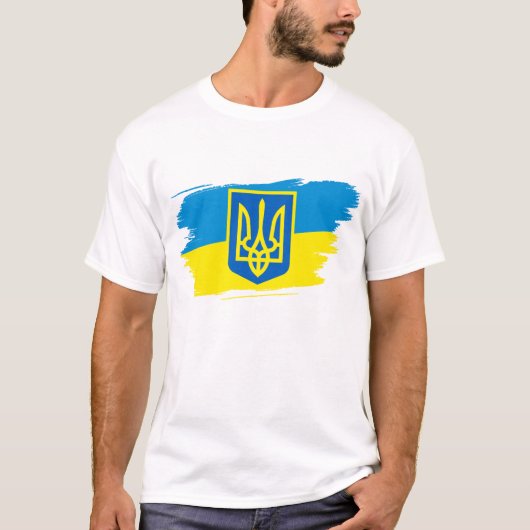 T - Shirt Das Wappen der Ukraine (Vorderseite)
