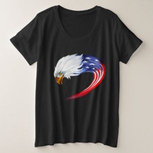 T - Shirt der Adlerflagge "Women's Plus Size"