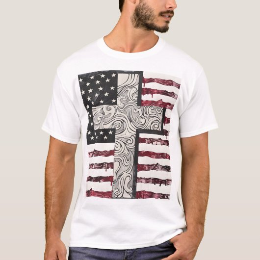 T - Shirt der amerikanischen Flagge (Vorderseite)