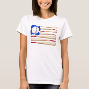 T - Shirt der amerikanischen Flagge Baseball
