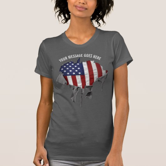 T - Shirt der amerikanischen Flagge (gerippt, geri (Vorderseite)