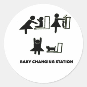 T - Shirt der Baby-Wechselstation Runder Aufkleber