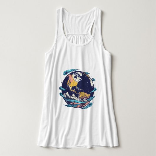 T - Shirt der Erde und des Ozeans (Design Vorderseite)