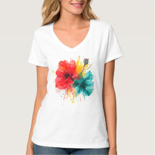 T - Shirt der farbenfrohen Blüte -