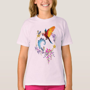 "T - Shirt der farbenfrohen Papagei-Mädchen - Trop