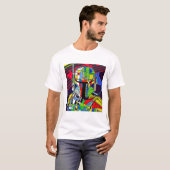 T - Shirt der farbenfrohen Vector Robot Illustrati (Vorne ganz)