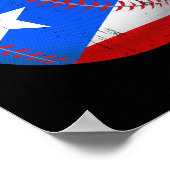 T - Shirt der Flagge Puerto Rico Baseball Poster (Ecke)