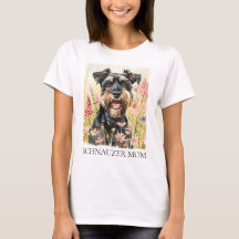T - Shirt der Frau - Mama Schnauzer Wasserfarbe T-