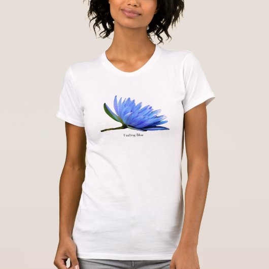 T-Shirt der Frau mit Blauer Wasserlilie (Vorderseite)
