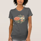 T - Shirt der Frau mit Blumen - Elegante Pastel-Bl (Vorderseite)
