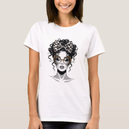 T - Shirt der Frau mit schöner Frauengesicht