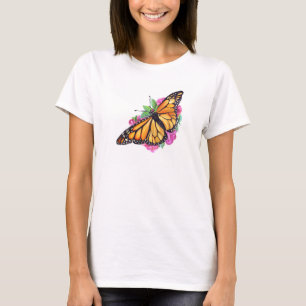 T - Shirt der Frauen mit Monarch Butterfly über d