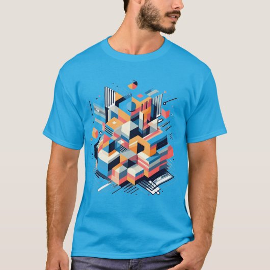 T - Shirt der geometrischen Bildmänner (Vorderseite)