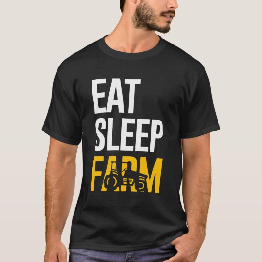 T - Shirt der Landwirtschaft isst Schlaf auf dem B (Vorderseite)