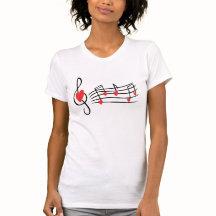 T - Shirt der Liebe-Herz-musikalischen Anmerkungen