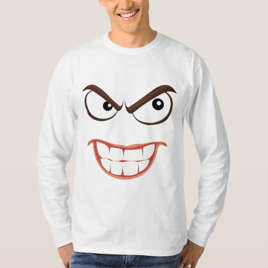 T - Shirt der lustigen Männer, DEMENTED FACE (Vorderseite)
