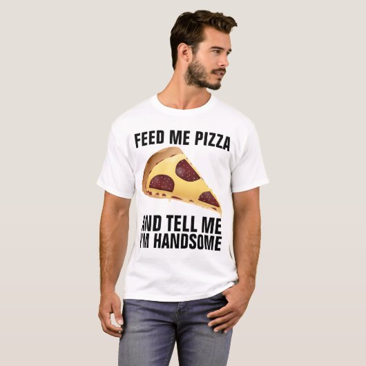 T - Shirt der lustigen Männer, PIZZA (Vorne ganz)