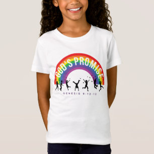 T - Shirt der Mädchen Rainbow Gottes Versprechen