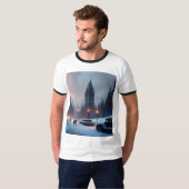 T - Shirt der Männer - Eine Winterstadt (Vorne ganz)