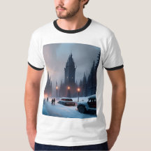 T - Shirt der Männer - Eine Winterstadt