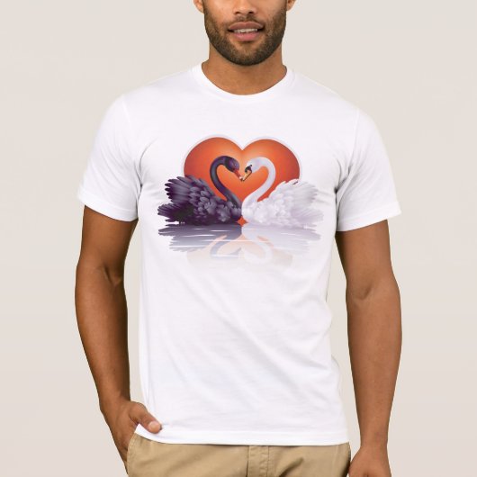 T - Shirt der Männer mit schwarzen und weißen Schw (Vorderseite)