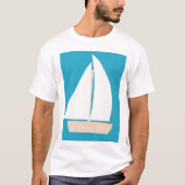 T - Shirt der Männer mit White Sailboat (Vorderseite)