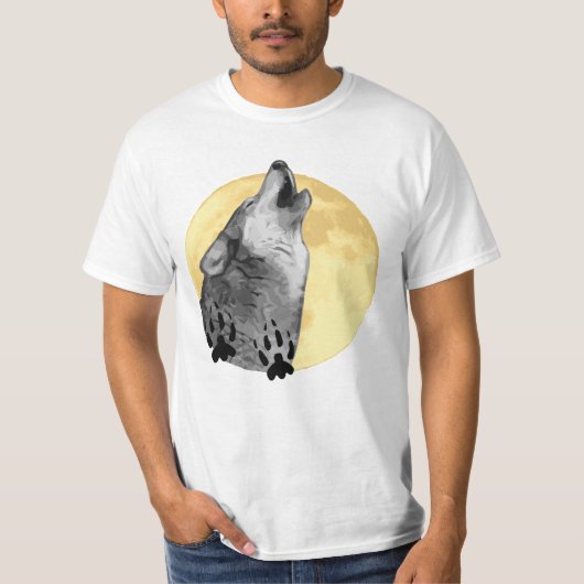 T - Shirt der Männer, Wildtiere, Wolf, heulend auf (Vorderseite)