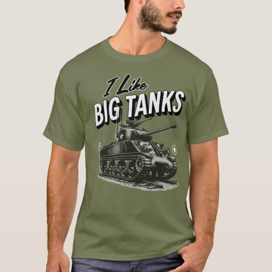 T - Shirt der militärischen Tank I mag große Tanks (Vorderseite)