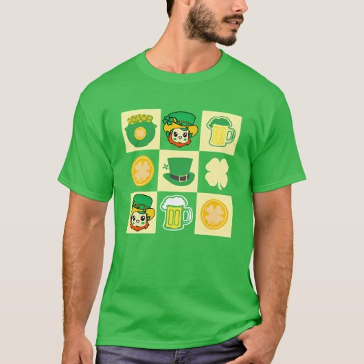 T - Shirt der niedlichen St. Patrick's Day Checker (Vorderseite)