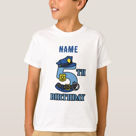 T - Shirt der Polizei 5. (Vorderseite)