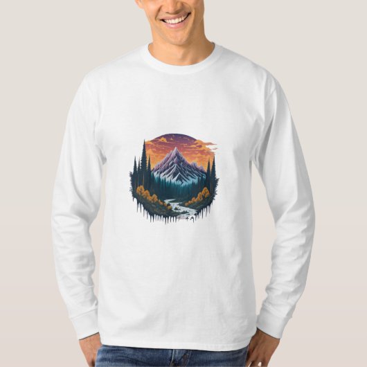 T - Shirt der ruhigen Naturlandschaft (Vorderseite)